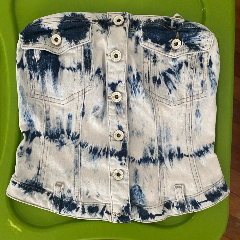 Tie-Dye Denim Corset Top